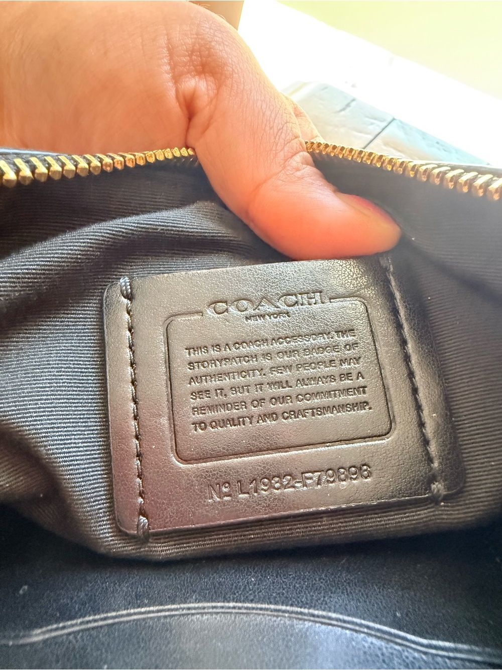Coach Dark Brown Signature Zip Wristlet - Picture 3 of 3